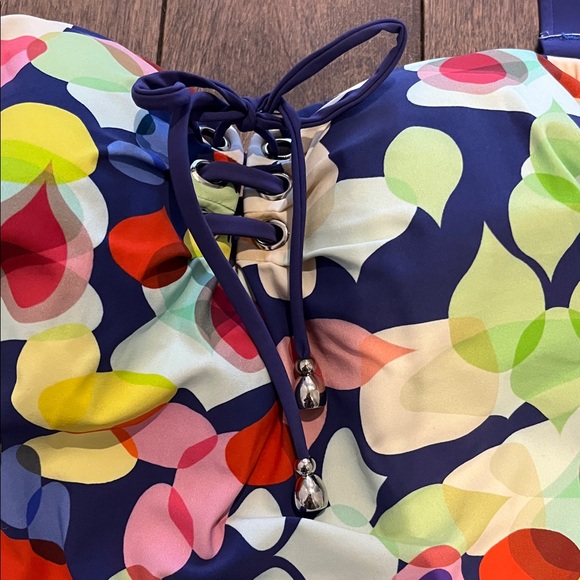 SHAN rainbow abstract one piece swimsuit, size 10 *as is - Picture 4 of 9